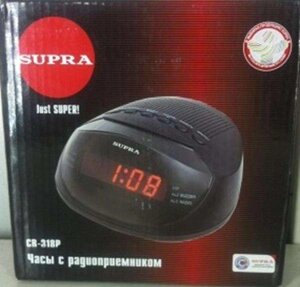 Годинники мережеві Supra CR318P, з радіоприймачем, для будинку, настільні