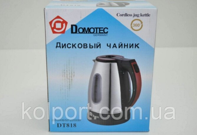 Чайник електричний дисковий DOMOTEC DT818 від компанії Інтернет-магазин "Tovar-plus. Com. Ua" - фото 1