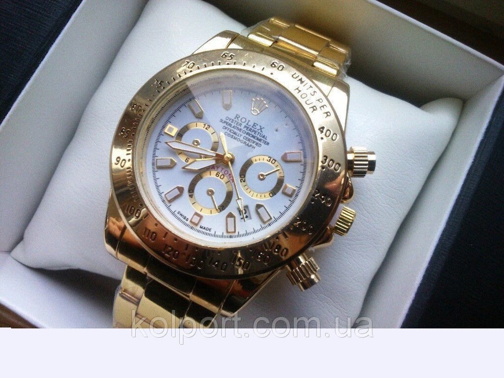 Чоловічі годинники Rolex Daytona 6012, колір циферблата золотистий, жіночі наручні годинники, чоловічі, годинник Ролекс від компанії Інтернет-магазин "Tovar-plus. Com. Ua" - фото 1