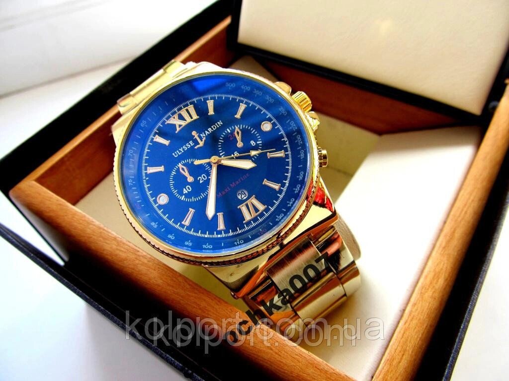 Чоловічі годинники Ulysse Nardin (годинник Улісс Нардан) 2 Кольори, КВАРЦ (Матеріал ремінця - метал) купити чоловічий годинник від компанії Інтернет-магазин "Tovar-plus. Com. Ua" - фото 1