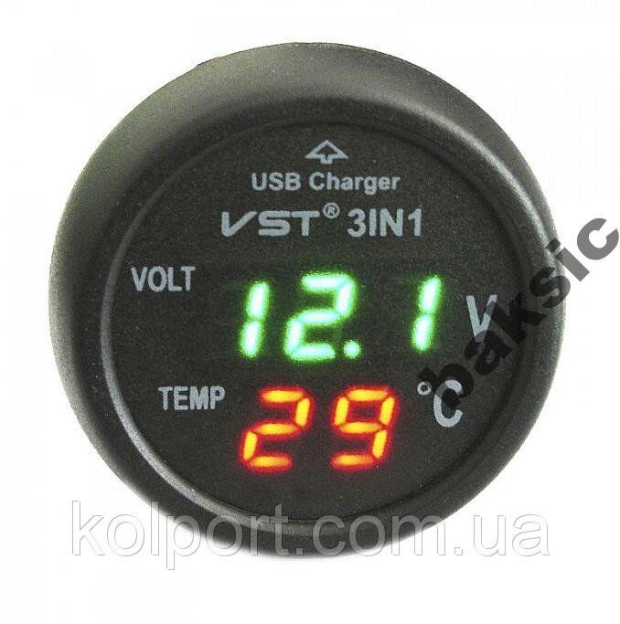 Цифровий авто термометр з вольтметром VST-706 від компанії Інтернет-магазин "Tovar-plus. Com. Ua" - фото 1