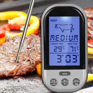 Цифровий термометр з нержавіючої сталі для м'яса, рідин, сипучих і ін. 8 режимів
