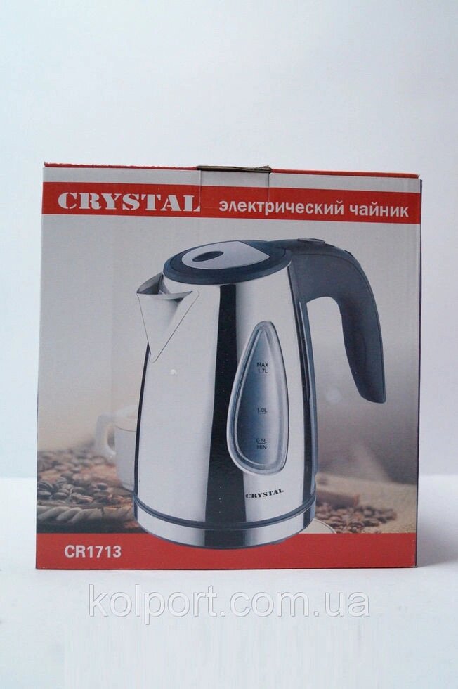 Дисковий чайник Crystal CR-1713 з LED підсвічуванням, кухонна техніка, товари для кухні, електрочайник від компанії Інтернет-магазин "Tovar-plus. Com. Ua" - фото 1