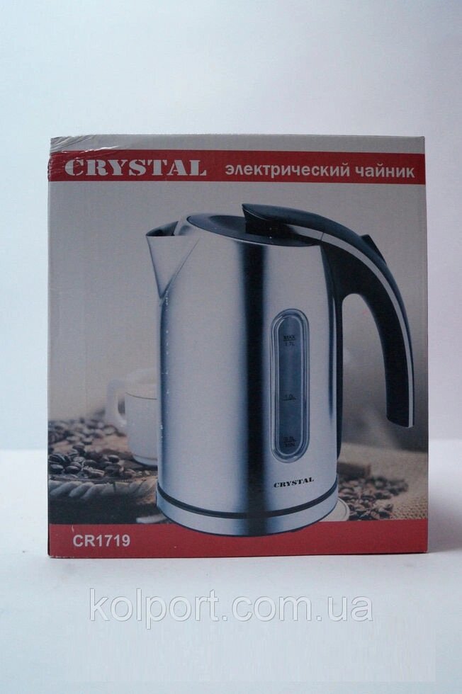 Дисковий чайник Crystal CR-1719 з LED підсвічуванням, кухонна техніка, товари для кухні, електрочайник від компанії Інтернет-магазин "Tovar-plus. Com. Ua" - фото 1