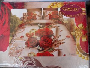 Двоспальний комплект постільної білизни 3D "Lux COMFORT", 190x230, троянди