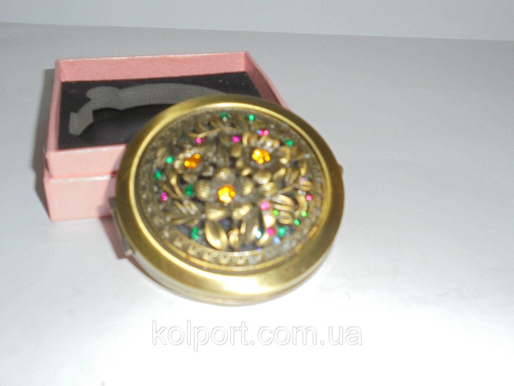 Дзеркальце в подарунковій упаковці, золото №7184, кишенькове, косметичне люстерко, подарунки для жінок від компанії Інтернет-магазин "Tovar-plus. Com. Ua" - фото 1
