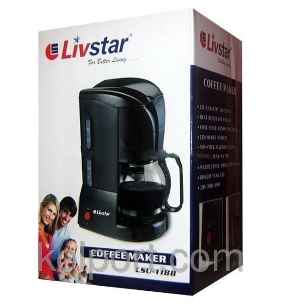 Електрична кавоварка Livstar тисячі сто вісімдесят вісім, товари для кухні, кавомолки, електро кавомолка, якість від компанії Інтернет-магазин "Tovar-plus. Com. Ua" - фото 1