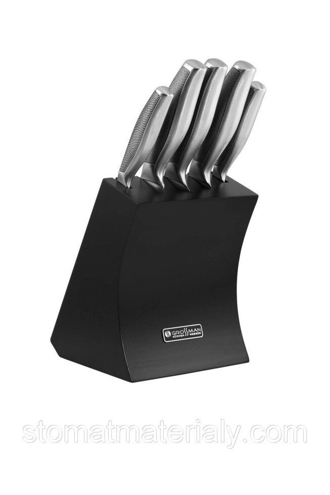Елітний кухонний набір з 5 професійних ножів + підставка, Німецького виробництва Grossman від компанії Інтернет-магазин "Tovar-plus. Com. Ua" - фото 1