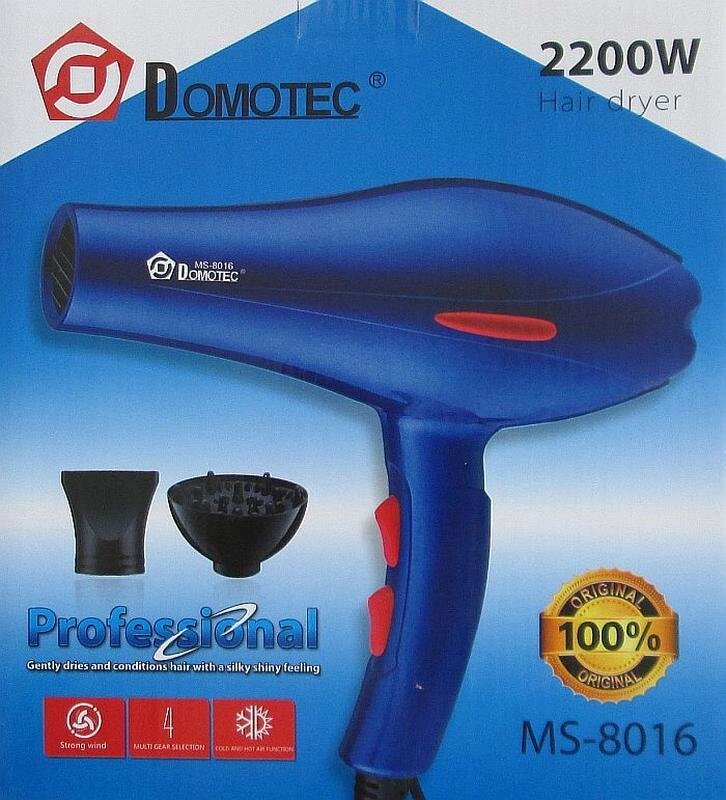 Фен для волосся Domotec MS 8016 з насадкою дифузор від компанії Інтернет-магазин "Tovar-plus. Com. Ua" - фото 1