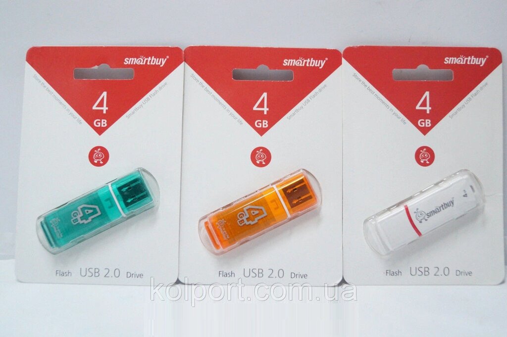 Flash USB 2.0 накопичувач Smartbuy-sb4gbgs-g 4GB, аксесуари для ПК, гаджети, чохли для планшетів від компанії Інтернет-магазин "Tovar-plus. Com. Ua" - фото 1