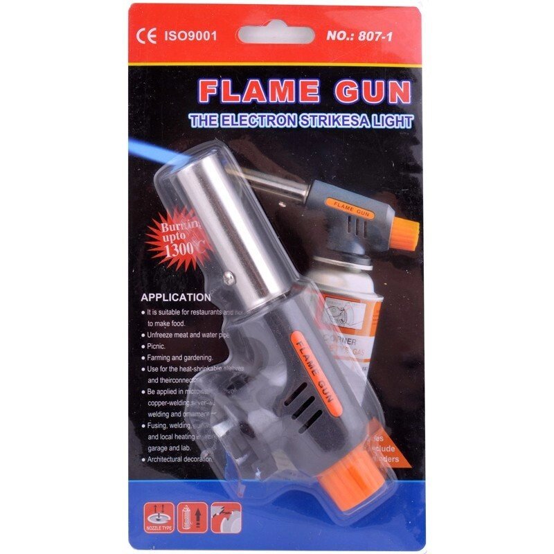 Газовий пальник з п'єзопідпалом Flame Gun 807-1 від компанії Інтернет-магазин "Tovar-plus. Com. Ua" - фото 1