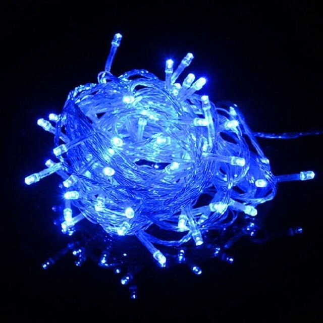 Гірлянда новорічна (синя) світлодіодна 100Led, світлотехніка, святкове освітлення від компанії Інтернет-магазин "Tovar-plus. Com. Ua" - фото 1