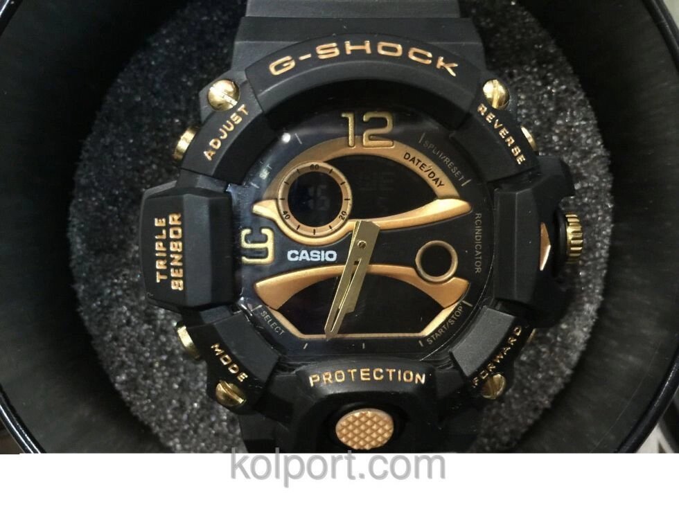 Годинники Casio G-SHOCK GA-100A BLACK GOLD, жіночі наручні годинники, чоловічі, наручний годинник, електронні, механічно від компанії Інтернет-магазин "Tovar-plus. Com. Ua" - фото 1