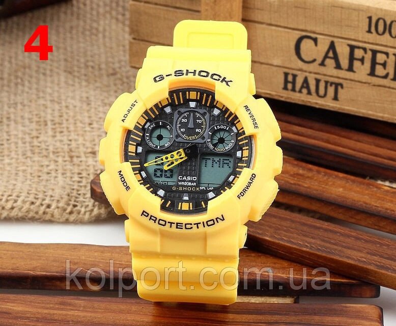 Годинники Casio G-Shock GA100, жовті, наручний годинник, чоловічий годинник, електронні, спортивно-туристичні годинники від компанії Інтернет-магазин "Tovar-plus. Com. Ua" - фото 1