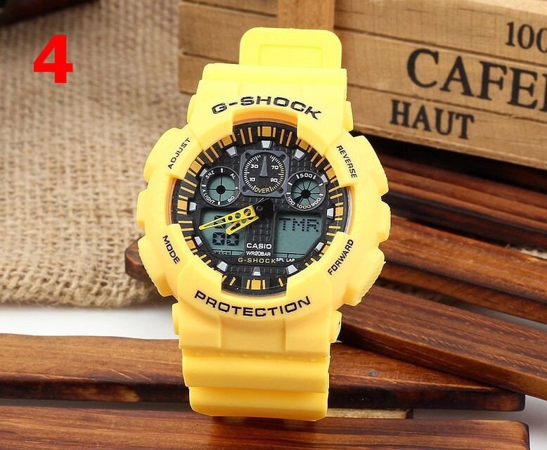 Годинники Casio G-Shock GA100, жовті, наручний годинник, чоловічий годинник, електронні, спортивно-туристичні годинники від компанії Інтернет-магазин "Tovar-plus. Com. Ua" - фото 1
