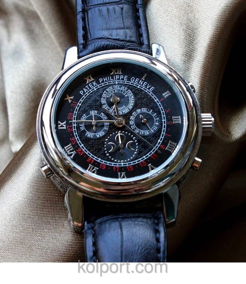Годинники наручні PATEK PHILIPPE SKY MOON GREY BLACK, чоловічий годинник, механічні годинники, наручні годинники, Патек Філіп від компанії Інтернет-магазин "Tovar-plus. Com. Ua" - фото 1