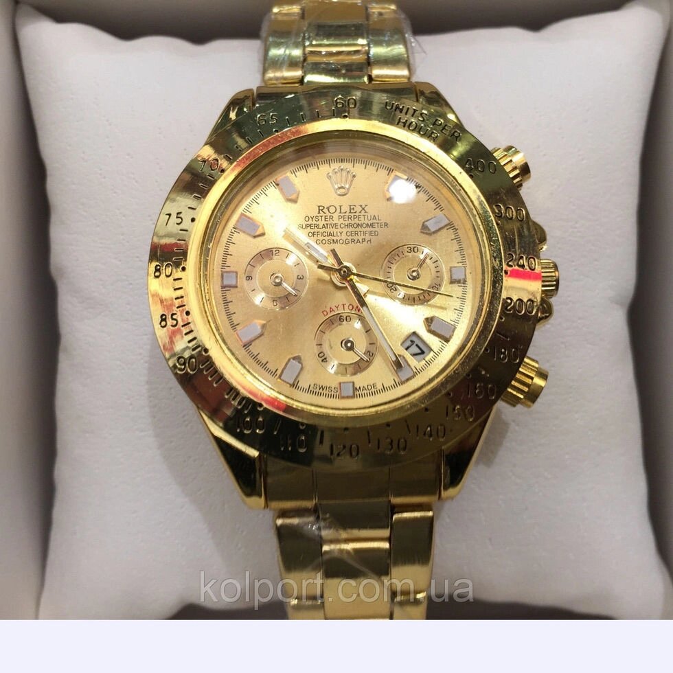 Годинники наручні ROLEX DAYTONA GOLD NEW, жіночі наручні годинники, чоловічі, годинник Ролекс від компанії Інтернет-магазин "Tovar-plus. Com. Ua" - фото 1