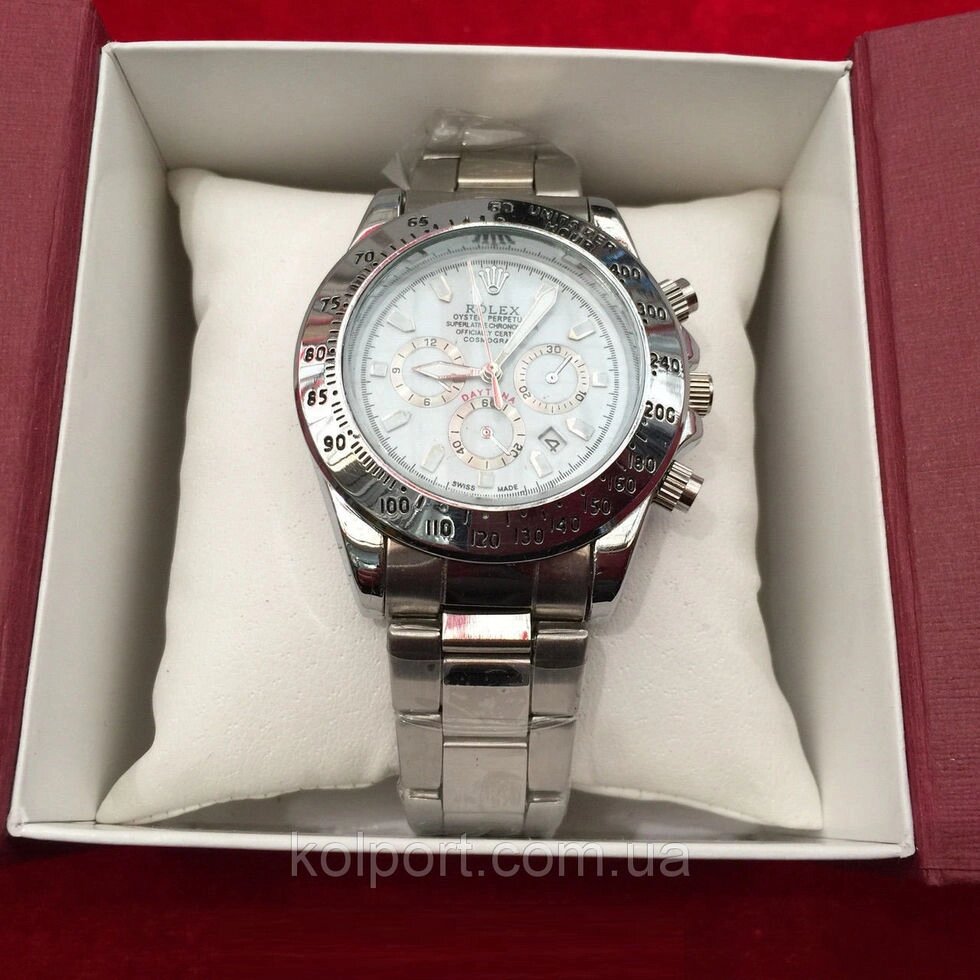 Годинники наручні ROLEX Daytona White, жіночі наручні годинники, чоловічі, годинник Ролекс від компанії Інтернет-магазин "Tovar-plus. Com. Ua" - фото 1