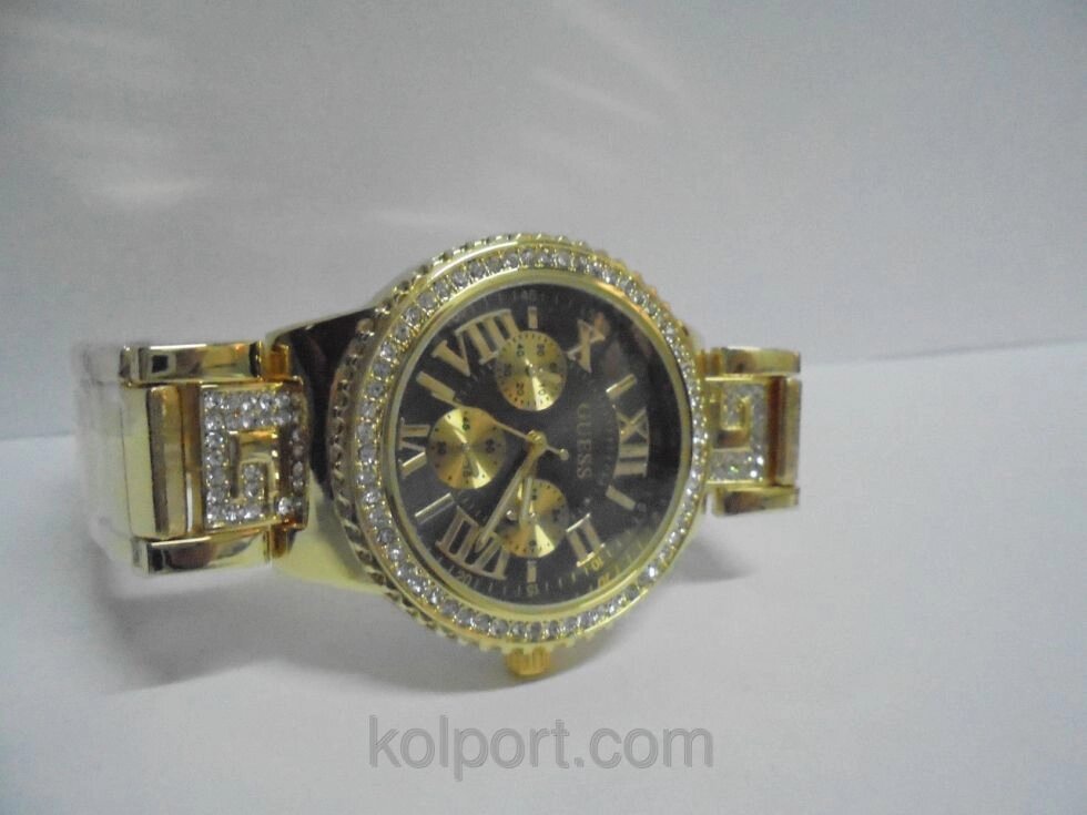 Годинники наручні жіночі Gues (золото-чорні), годинники наручні ГУЄС, жіночі наручні годинники, чоловічі годинники від компанії Інтернет-магазин "Tovar-plus. Com. Ua" - фото 1