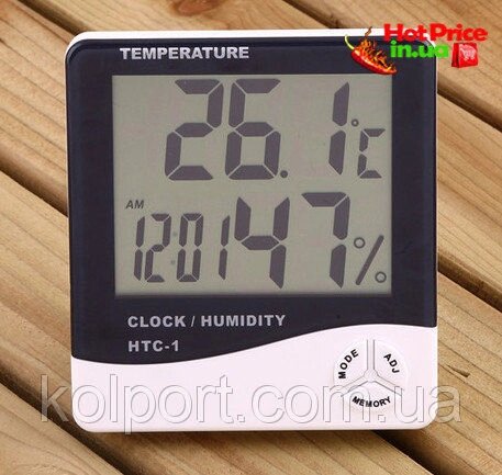 Годинники Термометр Гигрометр HTC-1 3в1 від компанії Інтернет-магазин "Tovar-plus. Com. Ua" - фото 1