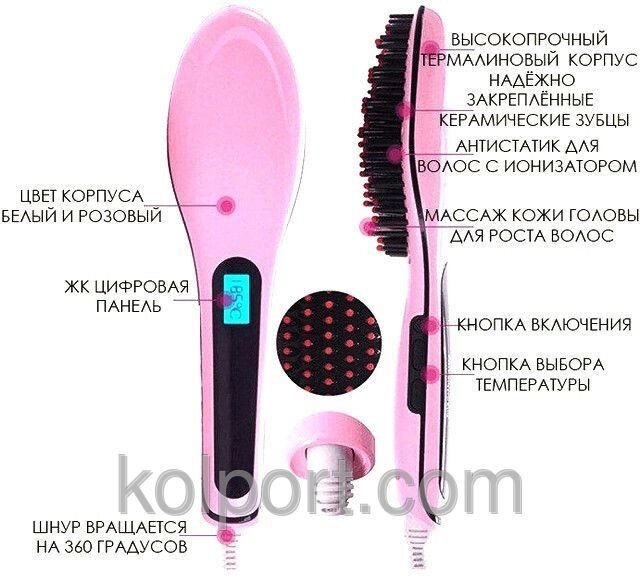 Гребінець-випрямляч Fast Hair Straightener HQT 906 від компанії Інтернет-магазин "Tovar-plus. Com. Ua" - фото 1