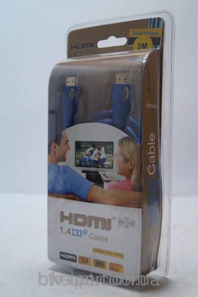 HDMI кабель 3м для ТВ та відео електроніки з золотим напиленням, HDMI кабель, кабель для ТВ від компанії Інтернет-магазин "Tovar-plus. Com. Ua" - фото 1