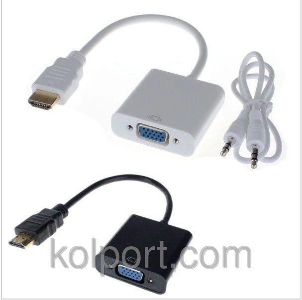 HDMI в на VGA відео адаптер конвертер з аудіо від компанії Інтернет-магазин "Tovar-plus. Com. Ua" - фото 1