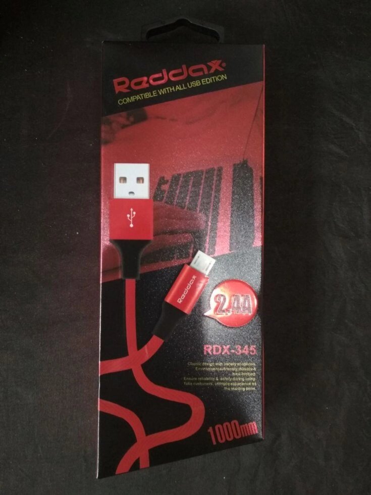 Кабель Reddax RDX-345 Micro usb (Тканинний обплетені) від компанії Інтернет-магазин "Tovar-plus. Com. Ua" - фото 1