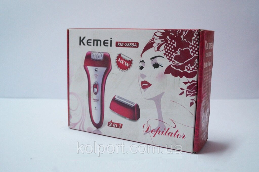 Kemei KM-2888A 2 в 1 - епілятор-бритва, безпечне видалення волосся, епілятори, жіночі бритви, електробритва від компанії Інтернет-магазин "Tovar-plus. Com. Ua" - фото 1