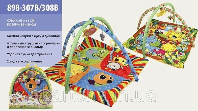 Килимок 898-307B / 308B з брязкальцями, м'який від компанії Інтернет-магазин "Tovar-plus. Com. Ua" - фото 1