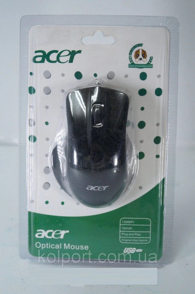Комп'ютерна миша Acer optical, аксесуари для ПК, гаджети, аудіотехніка, все для комп'ютера, дротова миша від компанії Інтернет-магазин "Tovar-plus. Com. Ua" - фото 1