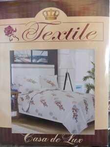 Комплект постільної білизни "Casa de Lux Textile", сімейка, 200х220, гілки сакури