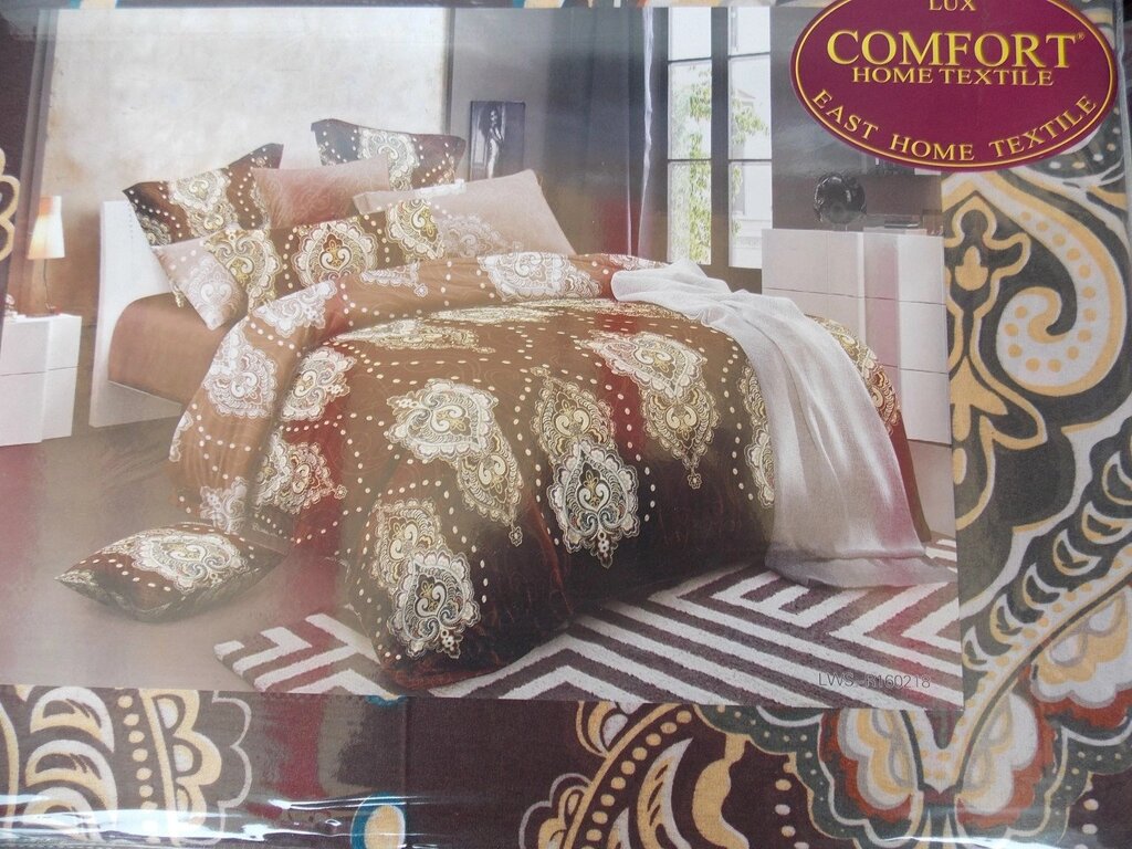 Комплект постільної білизни "Lux COMFORT", двоспальний, 190x230, східний візерунок від компанії Інтернет-магазин "Tovar-plus. Com. Ua" - фото 1