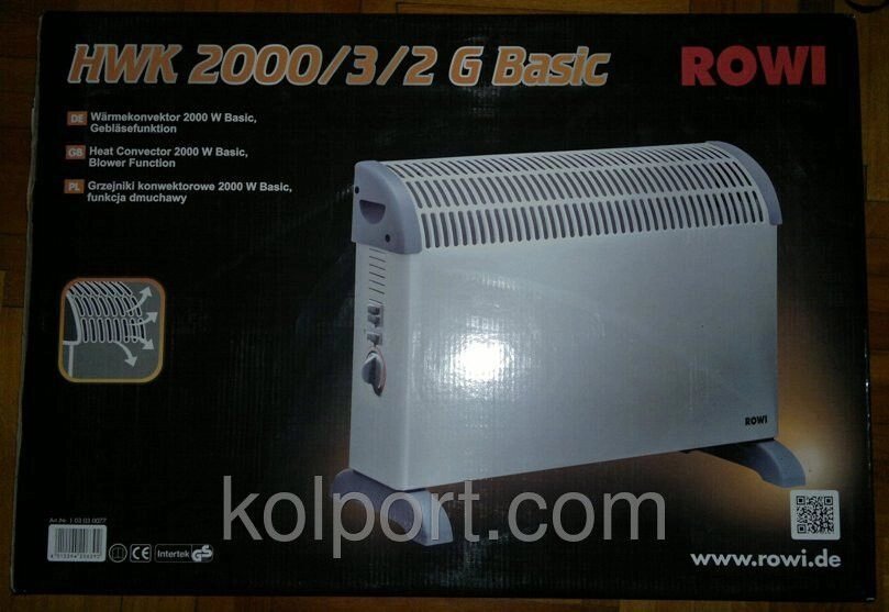 Конвектор обігрівач Rowi вентилятор потужність 750/1250 / 2000Вт Німеччина від компанії Інтернет-магазин "Tovar-plus. Com. Ua" - фото 1