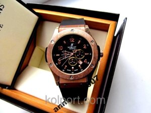 Кварцевые мужские часы hublot (бронза) купить недорого