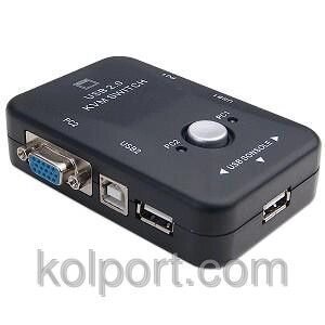 KVM свіч 2-портовий перемикач на 2 USB порту KVM Switch від компанії Інтернет-магазин "Tovar-plus. Com. Ua" - фото 1