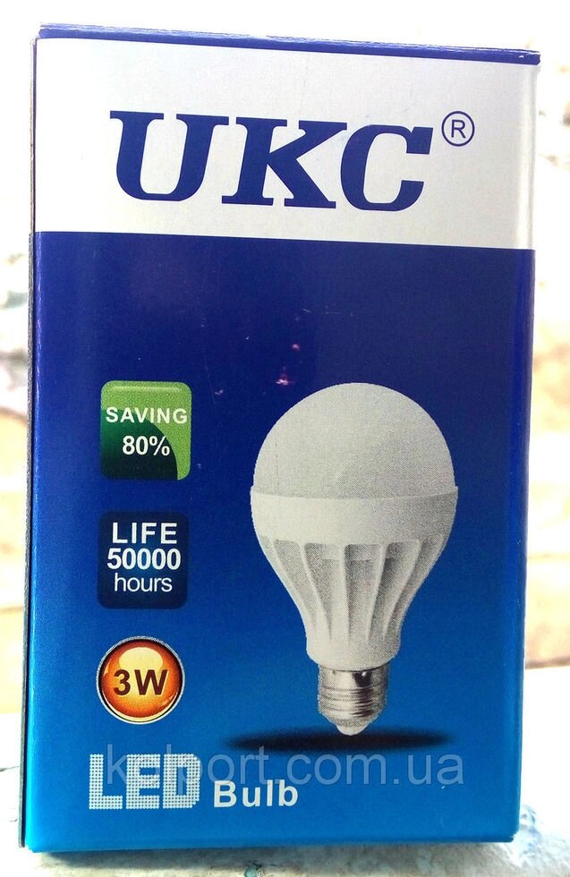 Лампа світлодіодна енергозберігаюча LED E27 3W (Білий світло) UKC від компанії Інтернет-магазин "Tovar-plus. Com. Ua" - фото 1