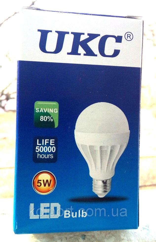 Лампа світлодіодна енергозберігаюча LED E27 5W (Білий світло) UKC від компанії Інтернет-магазин "Tovar-plus. Com. Ua" - фото 1