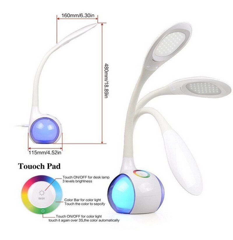 Лампа світлодіодна настільна ALED02 256 кольорів від компанії Інтернет-магазин "Tovar-plus. Com. Ua" - фото 1
