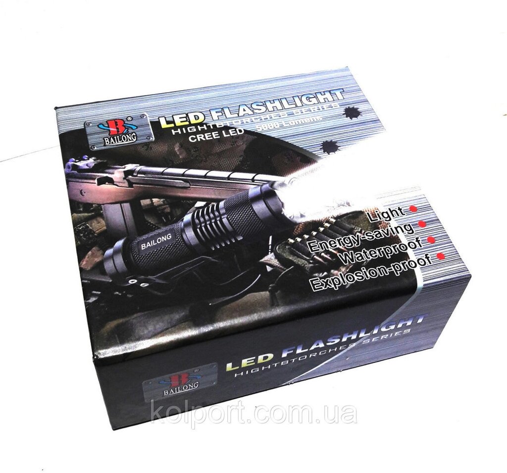 Ліхтарик акумуляторний ручний Bailong BL-1815 від компанії Інтернет-магазин "Tovar-plus. Com. Ua" - фото 1