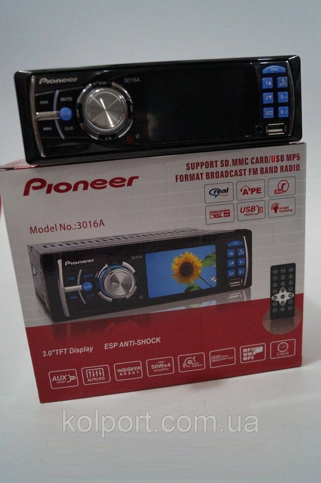 Магнітола Pioneer 3016a -, аудіотехніка, магнітола для авто, аудіотехніка і аксесуари, електроніка від компанії Інтернет-магазин "Tovar-plus. Com. Ua" - фото 1