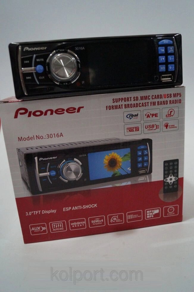 Магнітола Pioneer 3016a -, аудіотехніка, магнітола для авто, аудіотехніка і аксесуари, електроніка від компанії Інтернет-магазин "Tovar-plus. Com. Ua" - фото 1