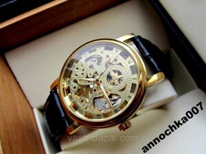 Механічний годинник Winner Gold ориганал, механіка Вінер Золоті, чоловічий годинник унікальний дизайн, купити годинник куплю