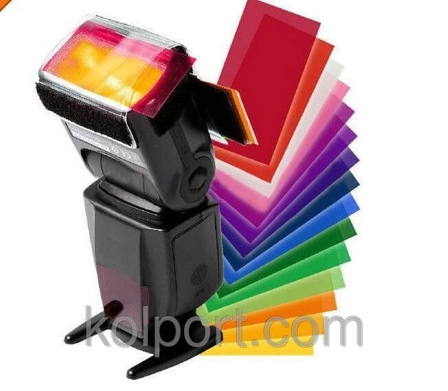Набір кольорових фільтрів для спалахів 12 шт від компанії Інтернет-магазин "Tovar-plus. Com. Ua" - фото 1