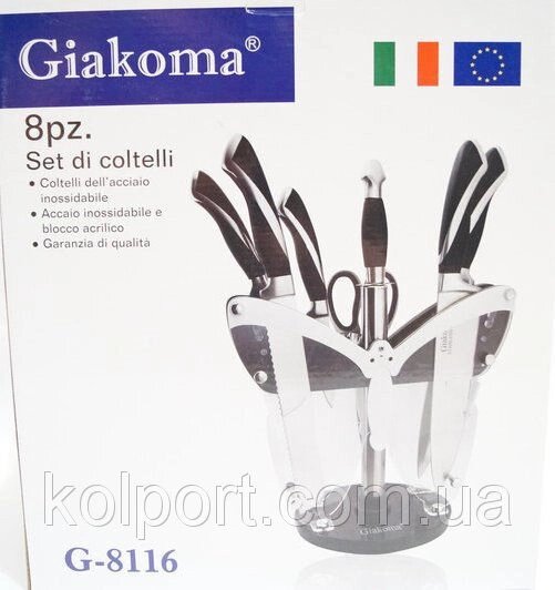 Набір кухонних ножів Giakoma G-8116 з підставкою від компанії Інтернет-магазин "Tovar-plus. Com. Ua" - фото 1