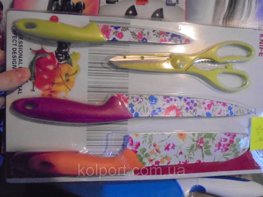 Набір ножів Kitchen Knife 003, набір ножів, 4 предмета, Кнайф, кухонні ножі. столові ножі. підставки від компанії Інтернет-магазин "Tovar-plus. Com. Ua" - фото 1