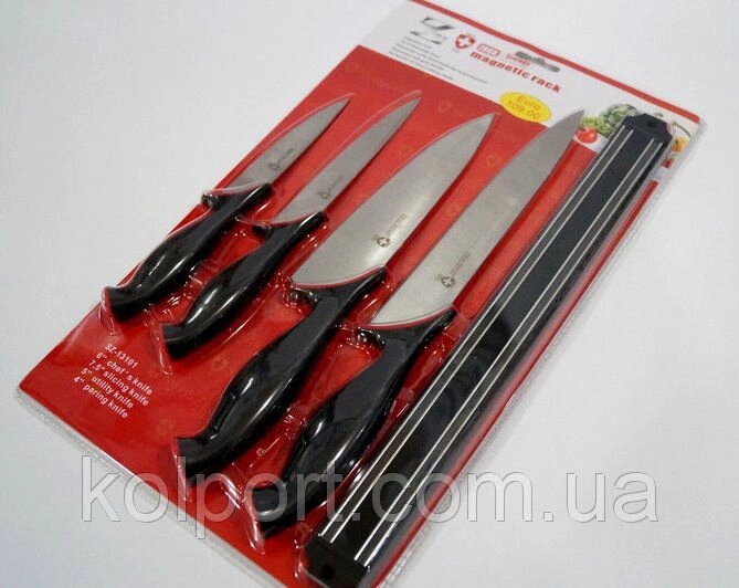 Набір ножів Swiss Zurich SZ-13101 + магнітний тримач від компанії Інтернет-магазин "Tovar-plus. Com. Ua" - фото 1