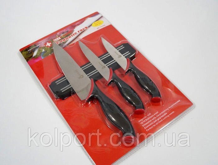 Набір ножів Swiss Zurich SZ-13102 + магнітний тримач від компанії Інтернет-магазин "Tovar-plus. Com. Ua" - фото 1