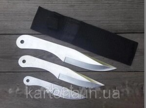 Набір 3 шт ножів пластин для метання + тканинний чохол, для мисливця / рибалки / туриста