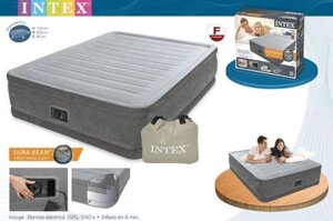 Надувна двоспальне ліжко Intex 67768 Comfort (137-191-33 см), вбудований електронасос